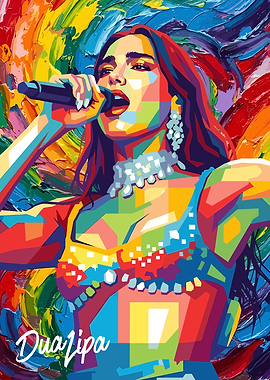 Dua Lipa Pop Art Portrait