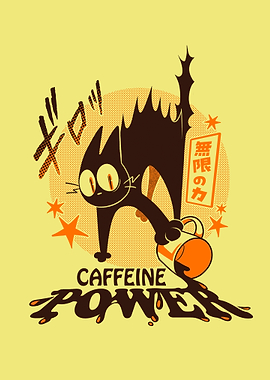 Caffeine Power Cat Anime Japanese