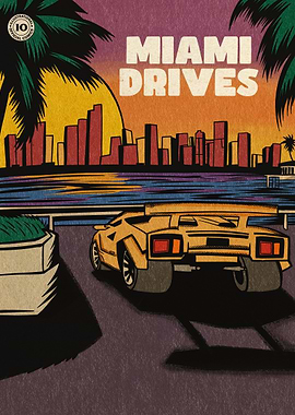 Miami Drives Retro Car
