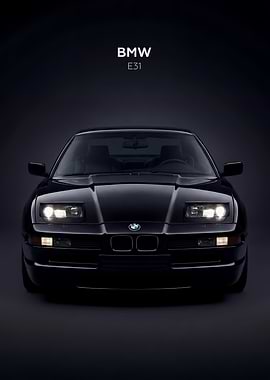 Black BMW E31 Front View