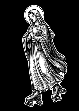 Virgin Mary on Roller Skates