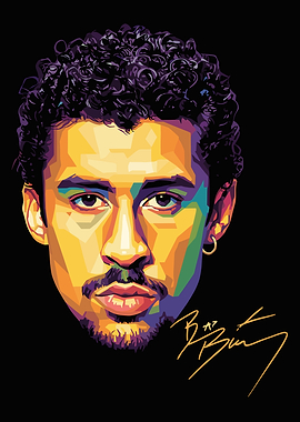 Bad Bunny Pop Art Portrait