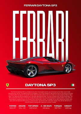 Ferrari Daytona SP3 Car Poster