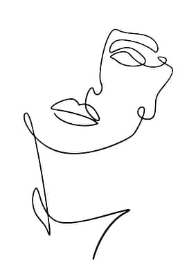 Minimalist Line Art of a Woman's Face