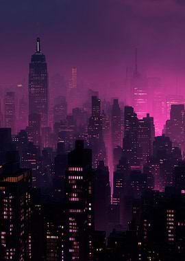 Neon Cityscape at Night