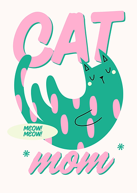 Cute Cat Mom Text Art