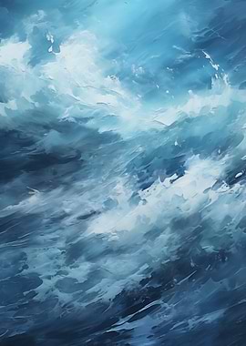 Abstract Blue Ocean Waves