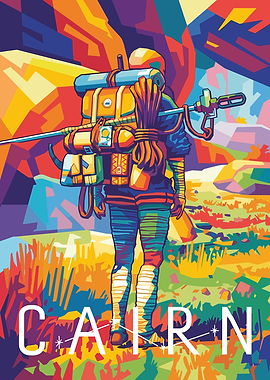 Climber with Backpack and Gear