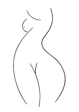 Minimalist Line Art of Female Torso