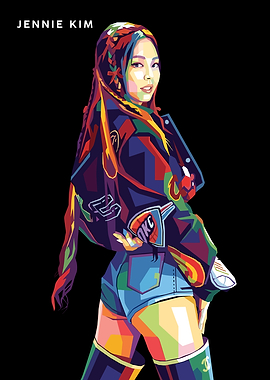 Jennie Kim Pop Art Portrait