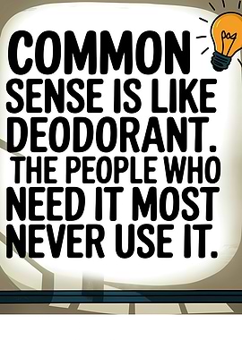 Common Sense is Like Deodorant Quote
