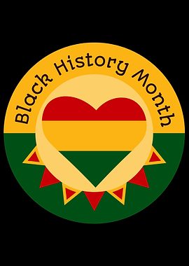 Black History Month Heart Emblem