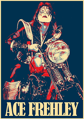 Ace Frehley Riding a Motorcycle