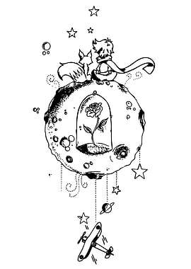 The Little Boy and Fox on Planet