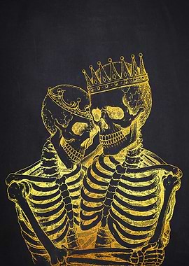 Golden Skeletons with Crowns