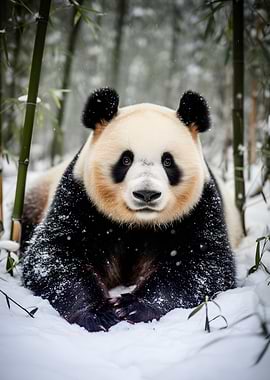 Panda in the Snow