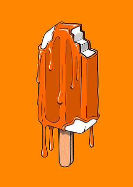 Orange Ice Cream Bar with Drips