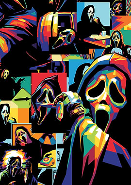 Scream Ghostface Pop Art Collage