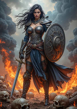 Warrior Woman in Battle