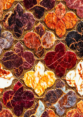 Ornate Marble Gold Mosaic Pattern