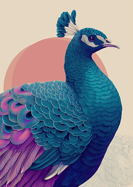 Vibrant Peacock Portrait