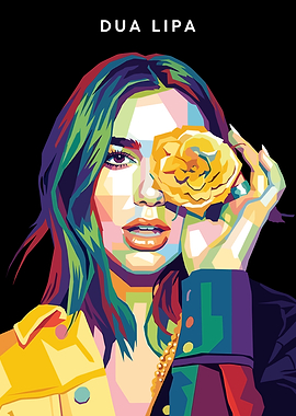 Dua Lipa Pop Art Portrait