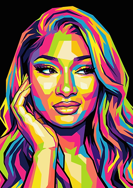 Colorful Portrait of Megan Thee Stallion