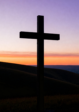 Cross Silhouette at Sunset