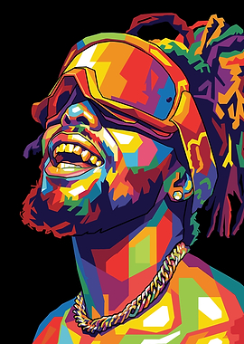 Colorful Portrait of a Man with Goggles