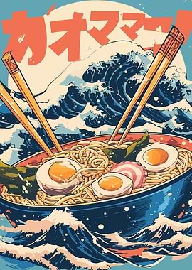 Ramen Bowl with Great Wave