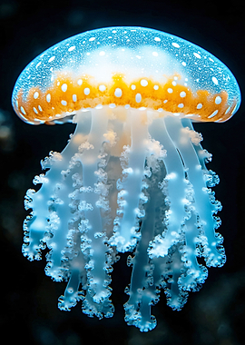 Spotted Jellyfish Underwater
