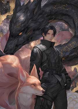 Man with Fox and Dragon