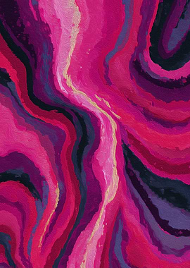 Abstract Swirling Pink and Purple Paint