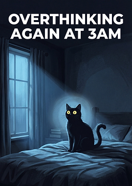 Overthinking Cat at 3 AM