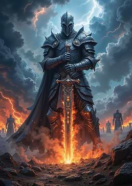 Knight with Fiery Sword