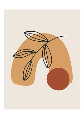 Abstract Botanical Line Art