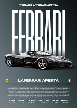 Ferrari LaFerrari Aperta Car Poster