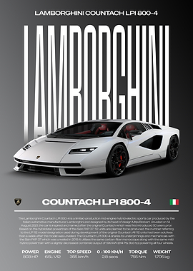 Lamborghini Countach LPI 800-4 Car Poster