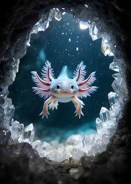 Axolotl in Crystal Cave