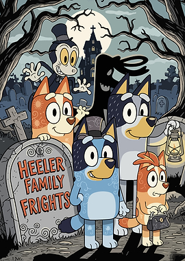 Bluey Family Halloween Cemetery