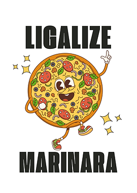 Funny Pizza Character 'Legalize Marinara'