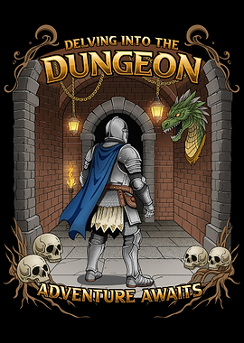 Knight Facing Dragon in Dungeon