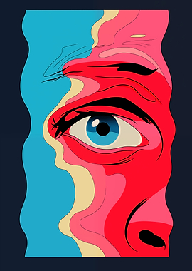 Abstract Portrait of a Distorted Eye