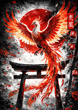 Phoenix Over Torii Gate