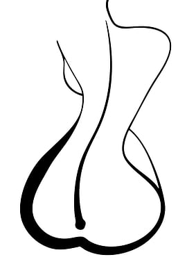 Abstract Female Form Line Art