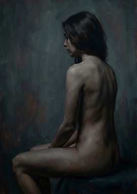 Nude Woman Sitting in Profile