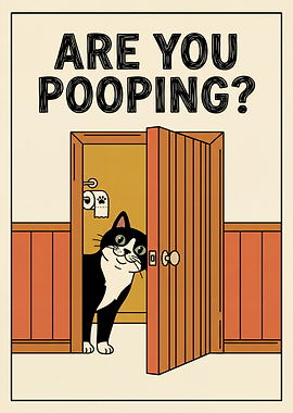 Cat Peeking into Bathroom