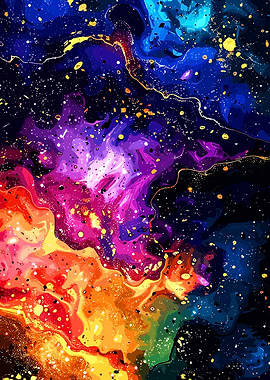 Vibrant Cosmic Nebula