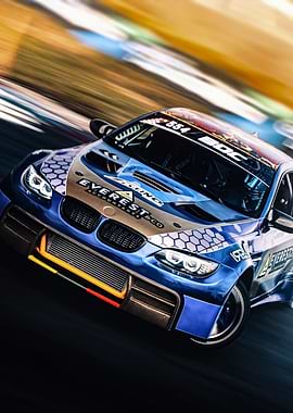 Drifting Race Car on Track