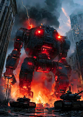 Giant Mech City Apocalypse Battle